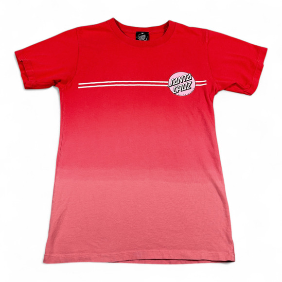 Santa Cruz Shirt Adult SMALL Red Pink Two Tone Skateboards Logo Skater - Picture 1 of 7